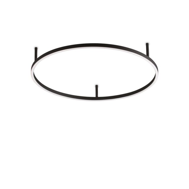 Oracle Slim 70cm Non Dim 4000K Round Integrated LED Semi Flush Ceiling Light Black