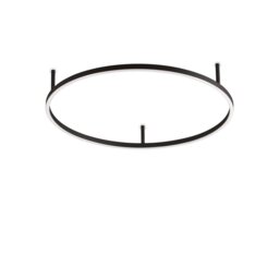 Oracle Slim 70cm Non Dim 4000K Round Integrated LED Semi Flush Ceiling Light Black