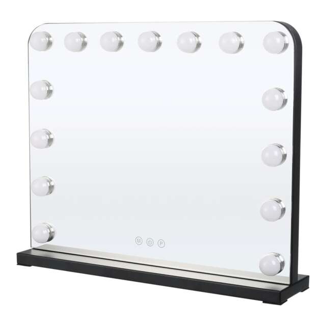 Living and Home Dimmable LED Makeup Vanity Mirror with Bulbs - 50cm W x 40cm H Chrome