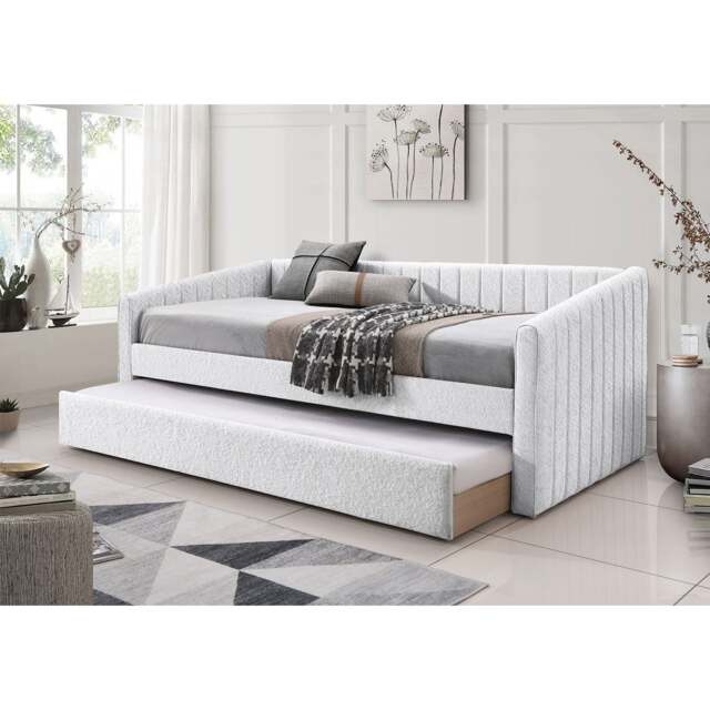 Fabric Single Day Bed in Cream