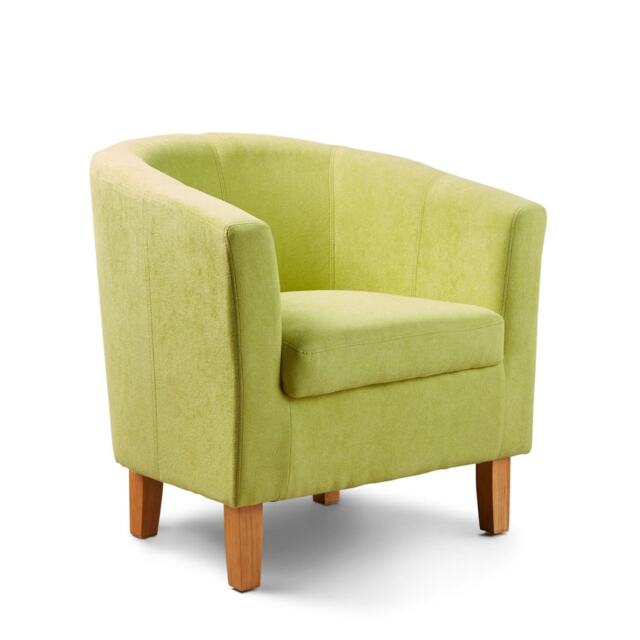 Fabric Tub Chair Colour Range Wooden Legs Armchair Living Room Modern Office Green
