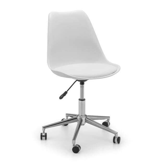 Executive Kirkwood Office Chair in White and Chrome