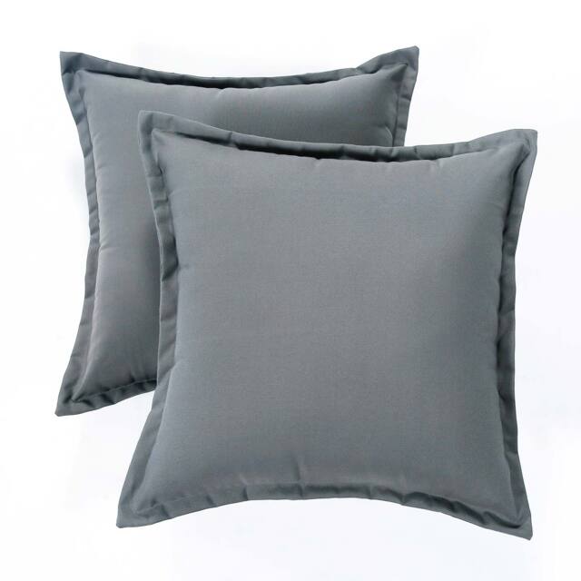 Homescapes Grey Plain Outdoor Cushion 45 x 45 cm - Set of 2 Grey 45 x 45 cm 2