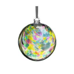 Sienna Glass Hanging Ornament 10cm Friendship Ball - Feather Design - Hummingbird