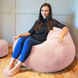 rucomfy Indoor Adults Classic Slouchbag Bean Bag Chair - Velvet Seat