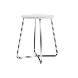 Cosmic Shower Stool with Durable Stainless Steel for Bathroom, Matt Finish White