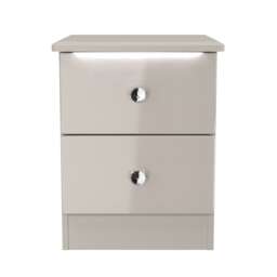 Broadway 2 Drawer Compact Bedside Cabinet in Kashmir Gloss (Ready Assembled) Cream Kashmir Gloss