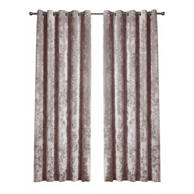 Crushed Velvet Eyelet Curtains Luxurious Finish for Contemporary Homes Pink