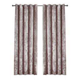 Crushed Velvet Eyelet Curtains Luxurious Finish for Contemporary Homes Pink
