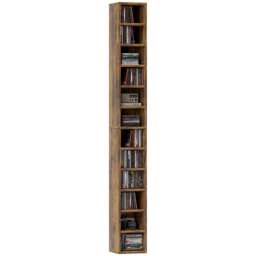 HOMCOM 204 CD Storage Unit, Storage Tower with 12 Cubes, 175cm Tall Bookcase for Living Room, Home Office, Study Room, Rustic Brown
