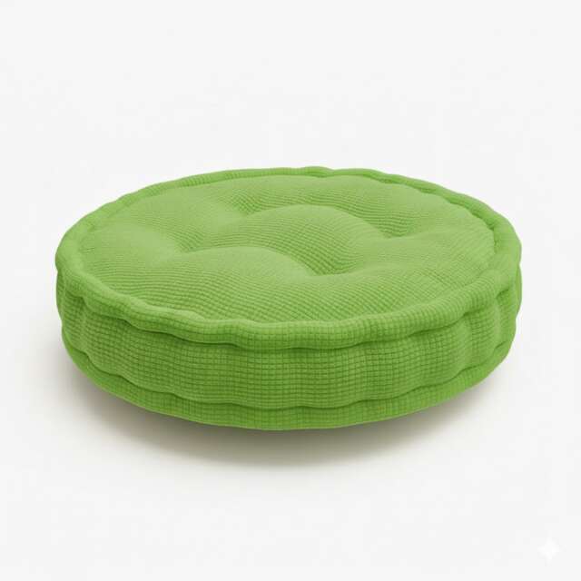 Teddy Fabric Round Booster Cushion Soft Seat Riser Pad for Dining Chair Green