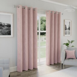 Enhanced Living Austin Blackout, Thermal Blush Curtains with Eyelet Header (PAIR) - 46x90 inch (117x229cm) Pink Blush 2