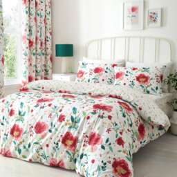 D & D Abstract Poppy Duvet Cover Set Red