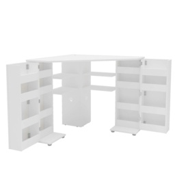 Olivia Corner Dressing Table With Storage White