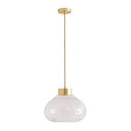 ValueLights Corinne Spiral Glass Gold Cap Ceiling Light and Bulb