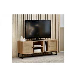 Natural Stylish Rattan TV Unit Brown One Size 1