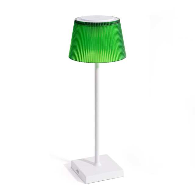 Auraglow Rechargeable Cordless LED Table Lamp - CAPRI Green White/Green