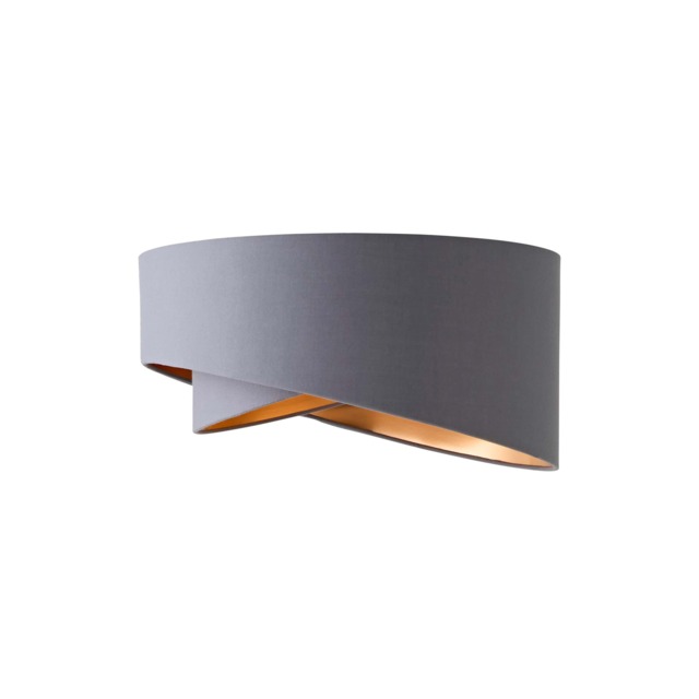 ValueLights Trekan Fabric Grey Ceiling Pendant Shade and Bulb