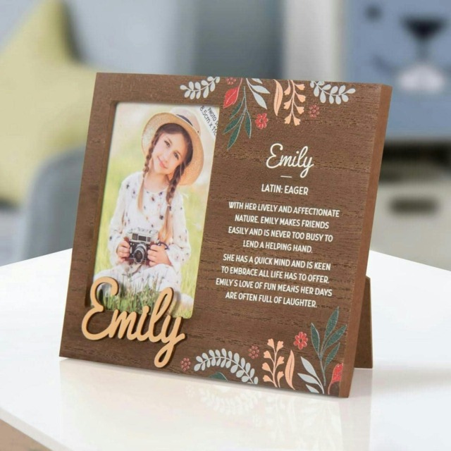History & Heraldry Pre-Personalised Kids Wooden Picture Frame - Emily