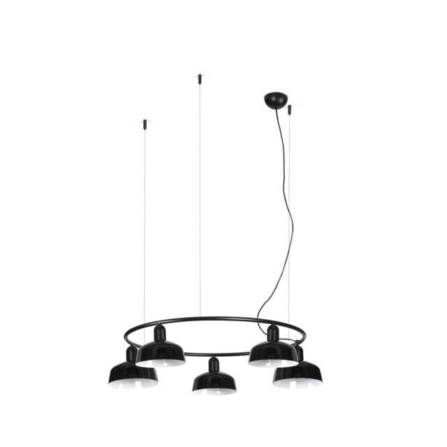 Tatawin Small Pendant Ceiling Light , Gloss Black 5x E27