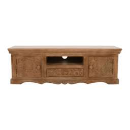 Viva Mango Wood TV Cabinet With 2 Doors, 1 Drawers Brown 1
