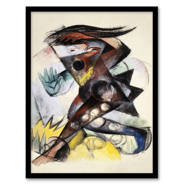 "Caliban Figurine for The Tempest Marc Vintage Framed Wall Art Print 12X16"""
