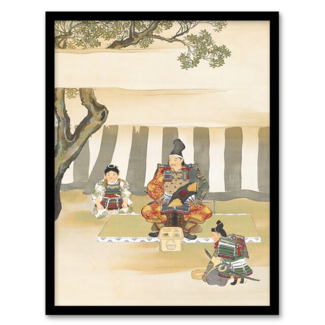 Kamisaka Sekka Framed Wall Art Print Kusunoki Masashige Before Battle Home Décor