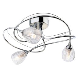 Henley 3 Light Flush Light Chrome, Clear Decorative Glass, G9
