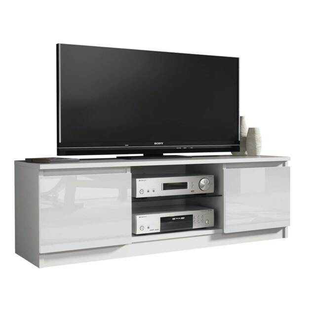 TV Unit TV Stand White High Gloss Media Console Sideboard Storage Cabinet 120cm