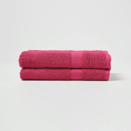 Homescapes Turkish Cotton Bath Towel Set of 2 - Raspberry Pink Bath towel 2