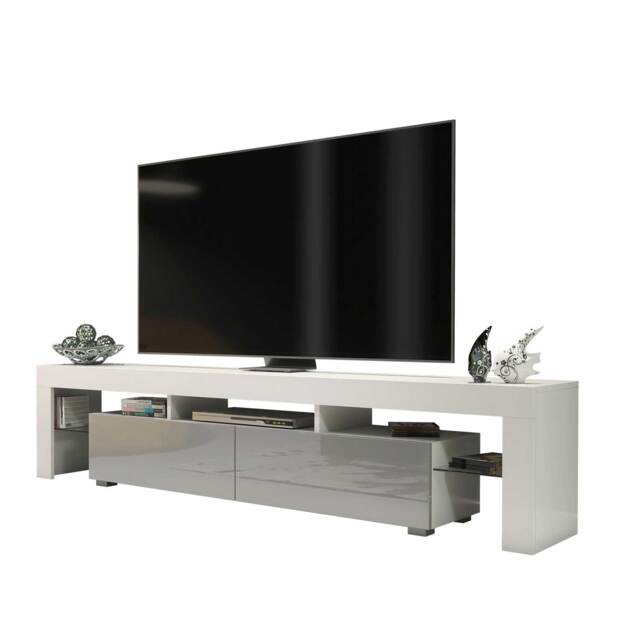TV Unit TV Stand White Grey High Gloss Media Console Sideboard Storage Cabinet 200cm