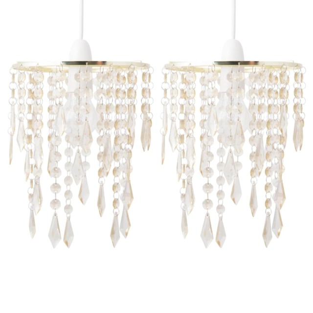 Set of 2 Gold & Amber Jewels Light Shades Yellow Bronze Small 2