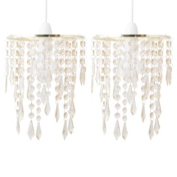 Set of 2 Gold & Amber Jewels Light Shades Yellow Bronze Small 2