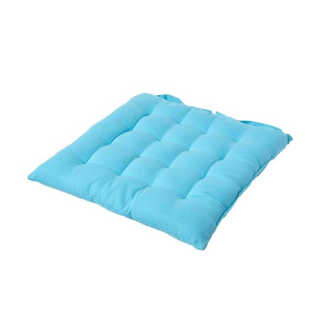 Homescapes Seat Pad Luxury Cotton Indoor Outdoor Garden Dining Cushion Light Blue 40 x 40 cm 1