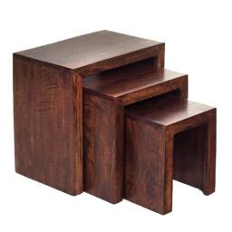 Maxen Mango Nest of 3 Tables Brown