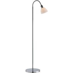 Nordlux Ray Indoor Floor Lamp Silver Metal E14 White Inner - Mains Powered, IP20 Silver Chrome