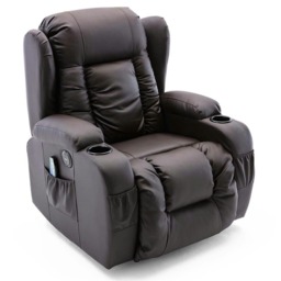 Caesar Electric Bonded Leather Automatic Recliner Heat & Massage Chair (Brown)