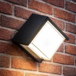 CGC Lighting Sophia Square Black and White LED Wall and Ceiling Light Multi Black Height: 16 cm, width: 16 cm, depth: 10 cm
