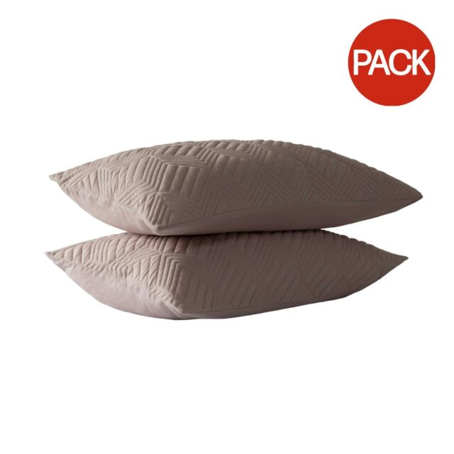 Belledorm Lisbon Chevron Pillow Sham (Pack of 2) - Blush - 50cm x 75cm