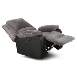 Esher Jumbo Cord Fabric Recliner Armchair Grey Grey