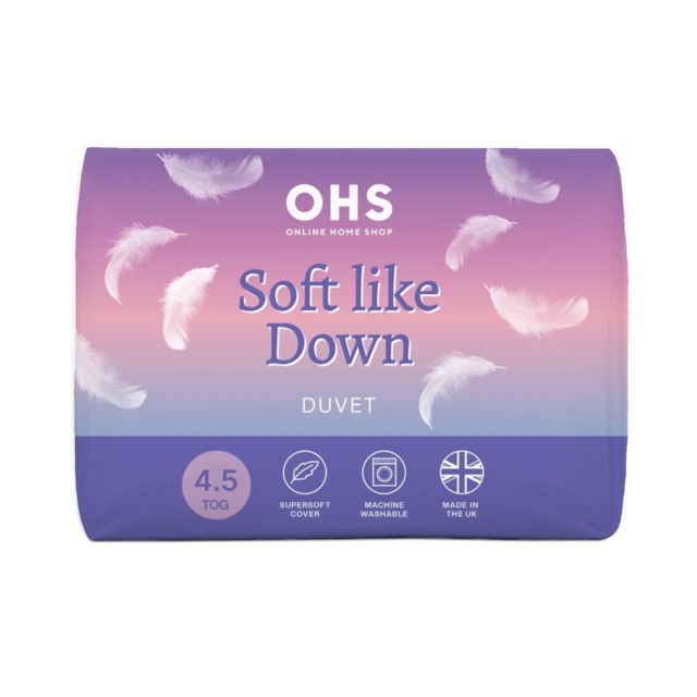 OHS Soft Like Down Duvet 4.5 TOG Quilt White Super King