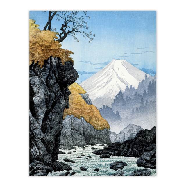 "Foot Of Mount Ashitaka Vintage Japan Wall Art Print Takahashi 24x32"""