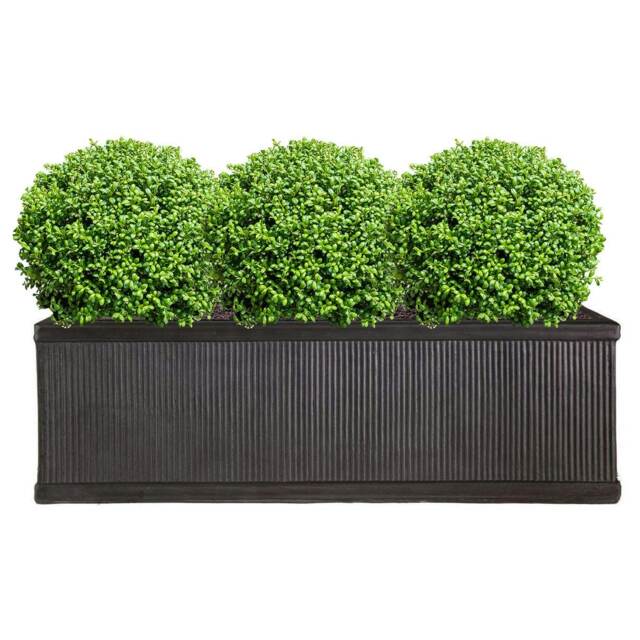 Vertical Ribbed Vintage Style Faux Lead Window Box Garden Planter H23 L70 W23 cm, 37 ltrs Cap.