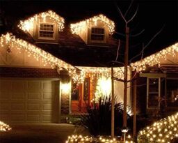 15m/49ft Warm White Connectable Icicle Lights 504 MAINS Powered LEDs 8 Settings Memory & Timer Outdoor Weatherproof Christmas