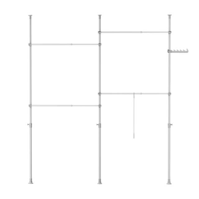 "SoBuy Modular Clothes Rack with 5-Hook Bar, Light Grey, 24.4""-44.5""x24.4""-44.5""x78.7""-116.1"", 0 kg - KLS03-II-HG"