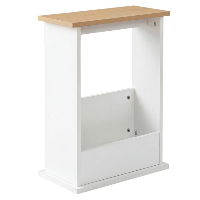 Levede Side Table with Magazine Rack Modern Slim End Table for Living Room Clear Natural