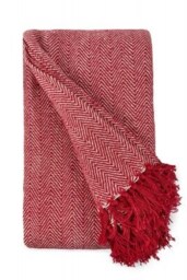 "Hartley Collection Recycled Cotton Throw in Red (70"" x 100"")"