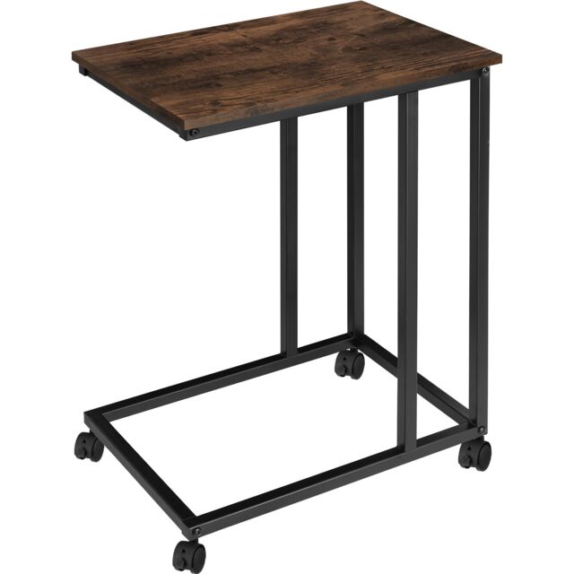 Bedside Table Luton - industrial style, with swivel castors, 48 x 35 x 70 cm Brown Industrial wood dark, rustic 48 x 35 x 70 cm 1