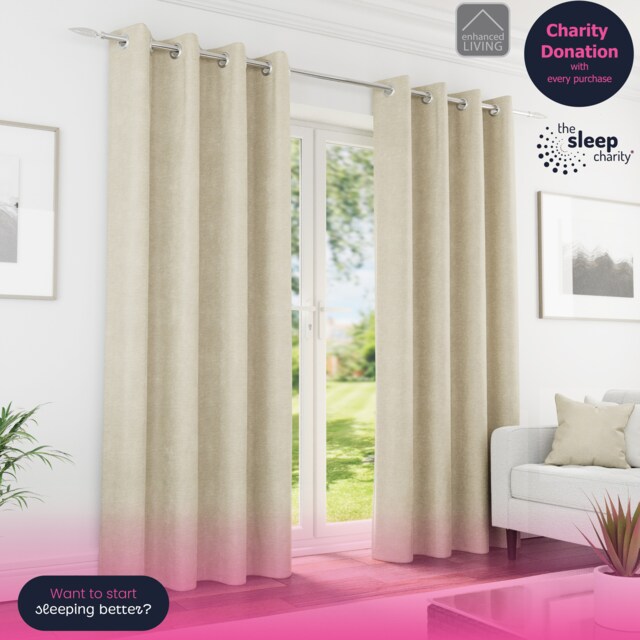 Enhanced Living Knightsbridge Blackout, Thermal Cream Curtains with Eyelet Header (PAIR) - 66x54 inch (168x137cm) Cream Cream 2