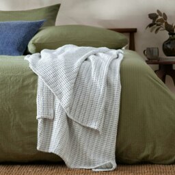 Yard Waffle Textured 100% Cotton Bedspread 220 x 140cm Multi